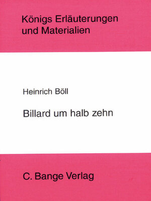 cover image of Billard um halb 10 von Heinrich Böll. Textanalyse und Interpretation.